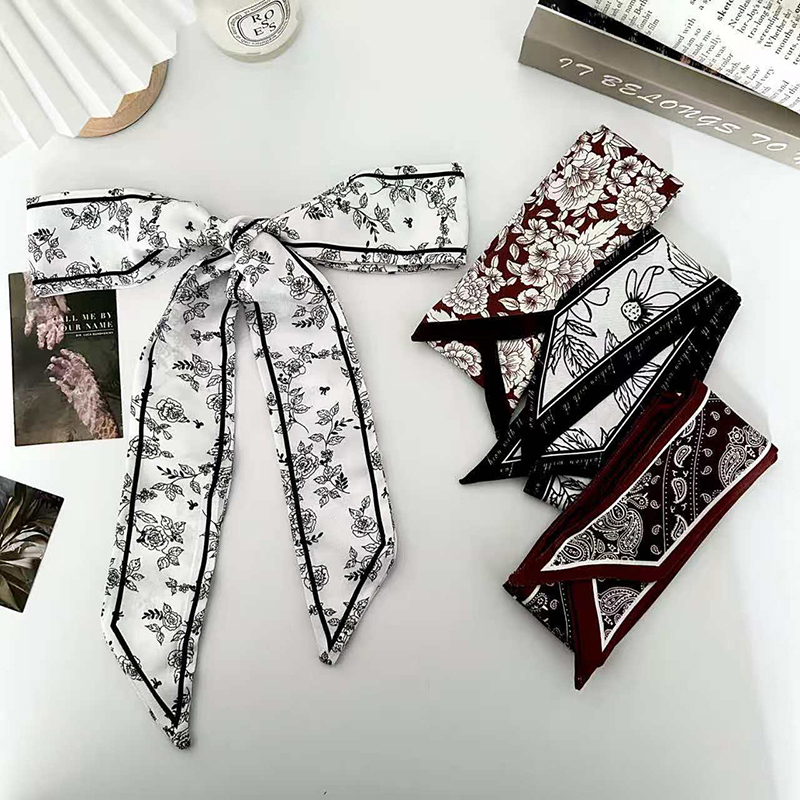 Ascot Neck Scarf - Luxury Fashion Woman Skinny Silk Scarf