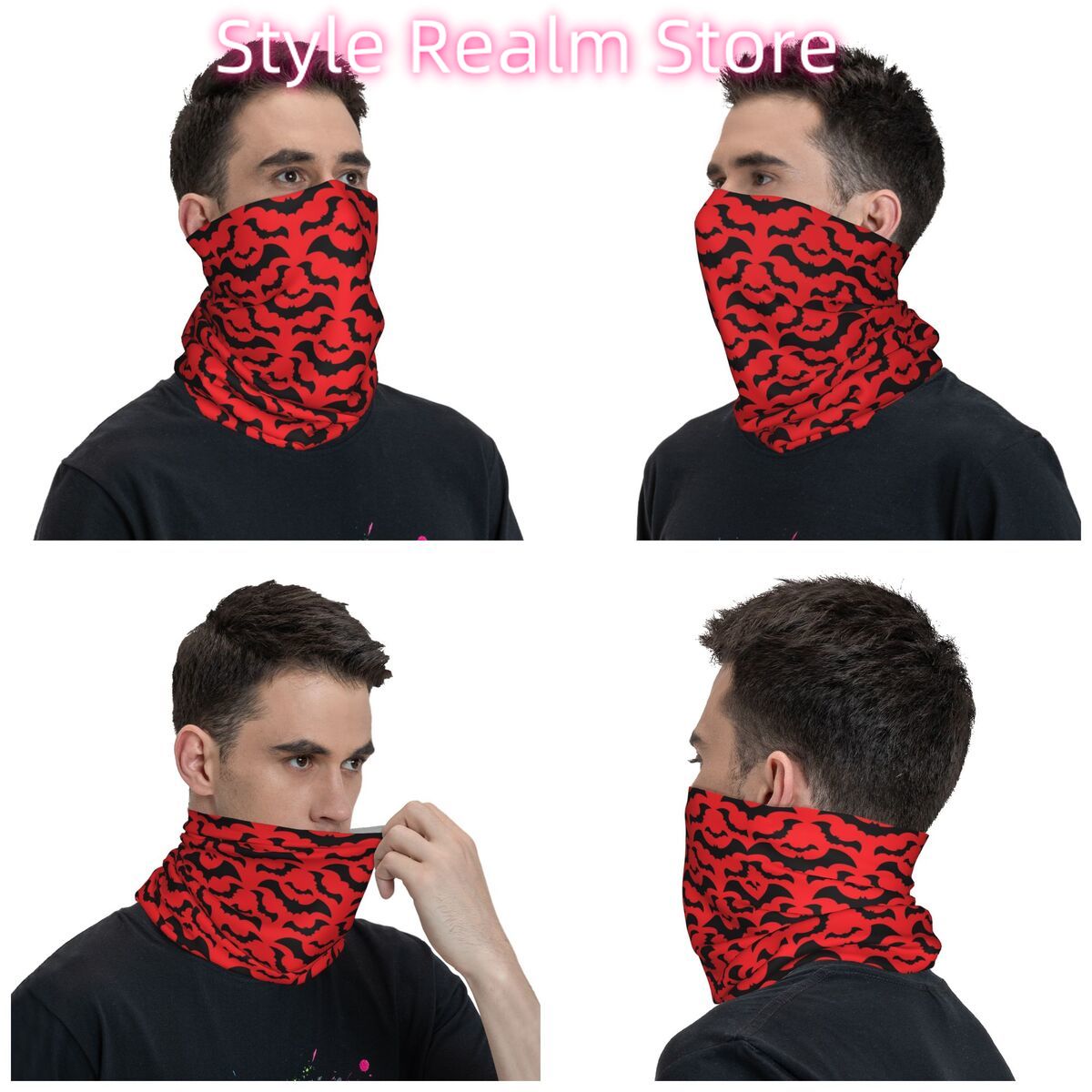 Gothic Witch Bats Pattern Band - огляд і ціна Neck Warmer Tube