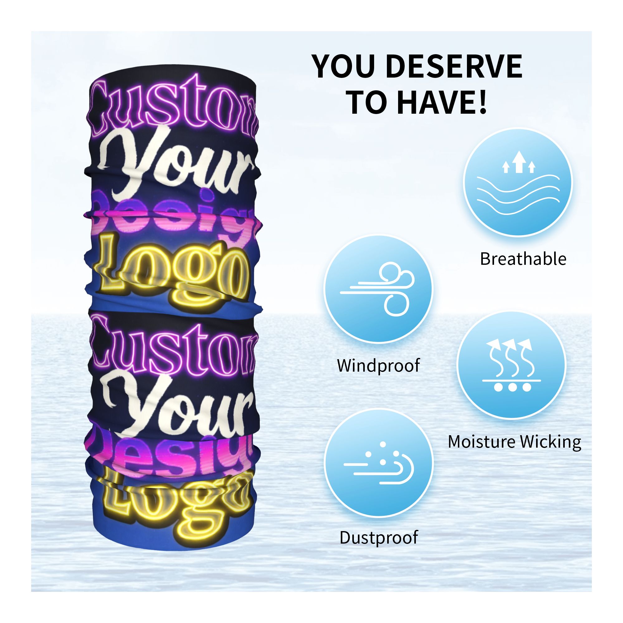 Custom Custom Your Design Logo - огляд і ціна Neck Warmer Tube
