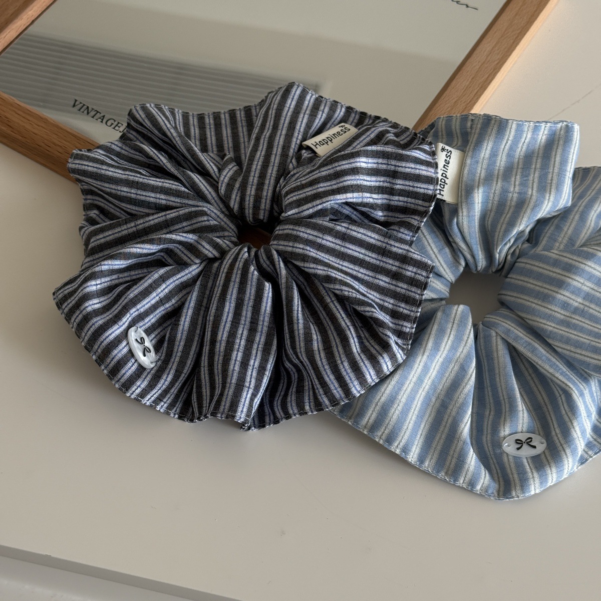 Blue Solid Color Silk Hair Ban - огляд і ціна Silk Tie Striped