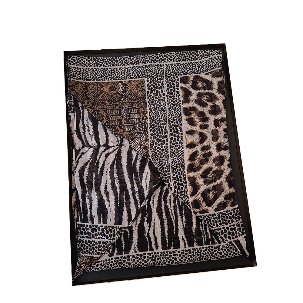Leopard Small Long Silk Scarf  - огляд і ціна Silk Tie Striped