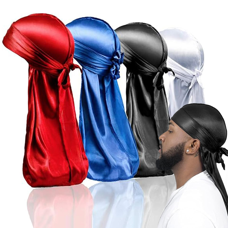 1-4Pcs New silk Durag Bandana  - огляд і ціна Bandana Doo Rag