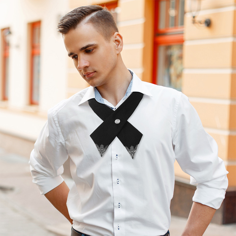 2Pcs Black Cross Bow Tie for W - огляд і ціна Bow Tie Pre Tied
