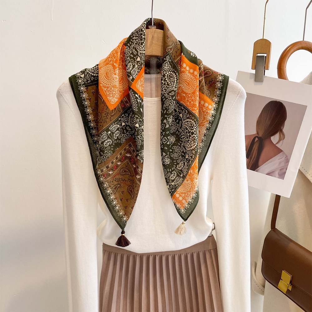 Tassel Scarf Women Square Cott - огляд і ціна Bandana Cotton