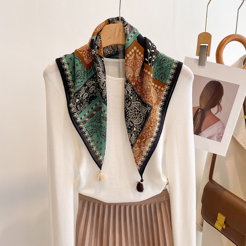 Tassel Scarf Women Square Cott - огляд і ціна Bandana Cotton