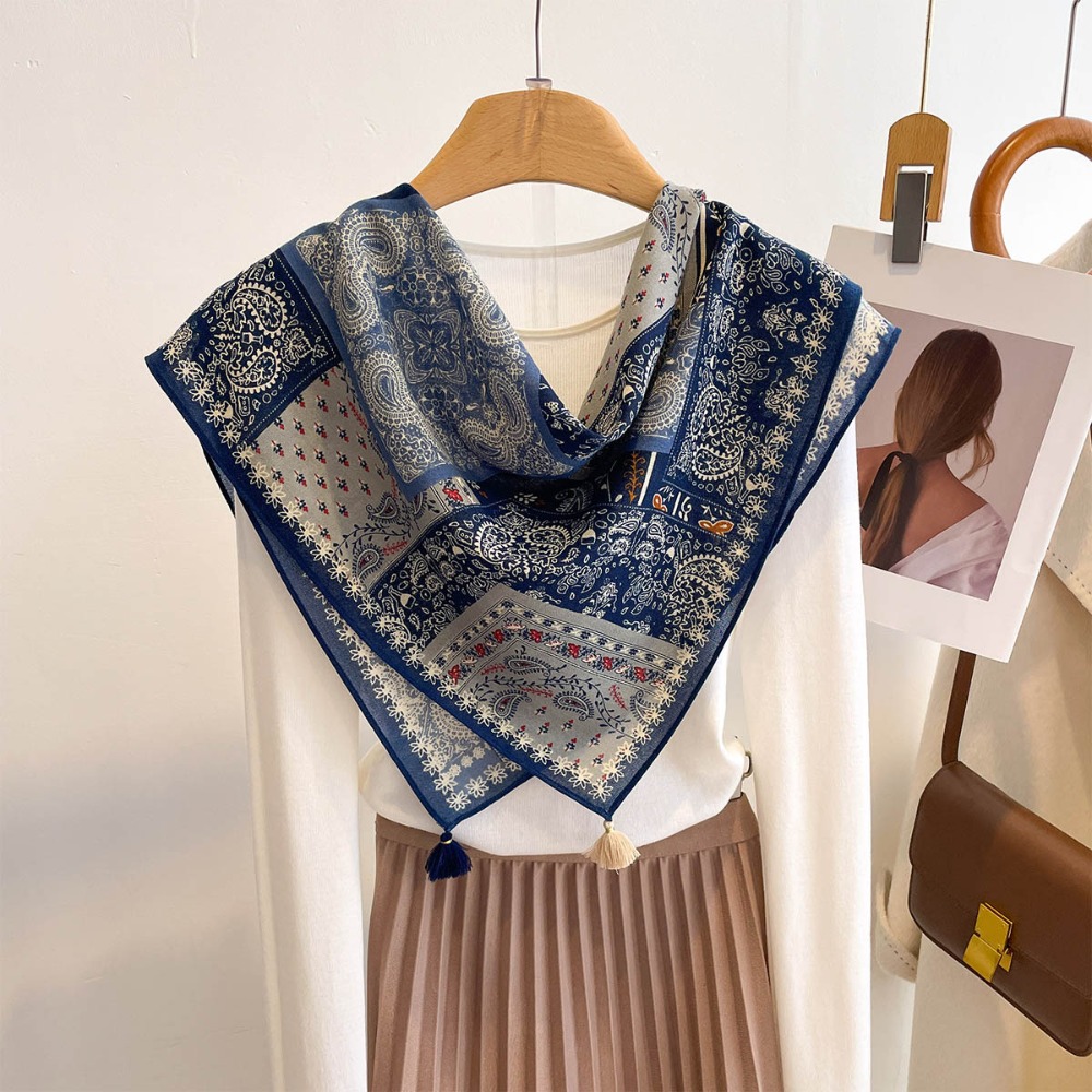 Tassel Scarf Women Square Cott - огляд і ціна Bandana Cotton