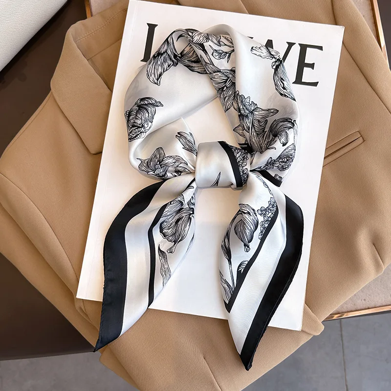 70*70cm Luxury Floral Print Si - огляд і ціна Head Wrap Turban