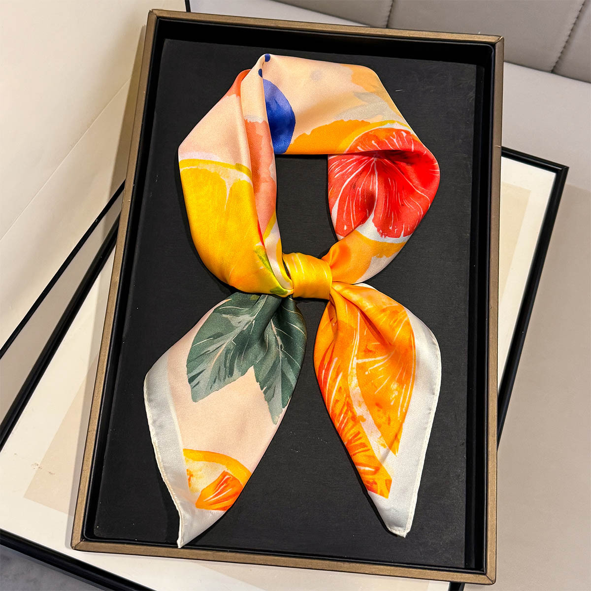 Fashion Lemon Fruit Pattern Sq - огляд і ціна Ascot Neck Scarf