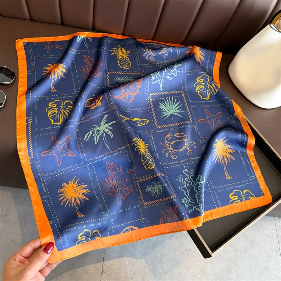 Blue Print Silk Square Scarf W - огляд і ціна Bandana Cotton