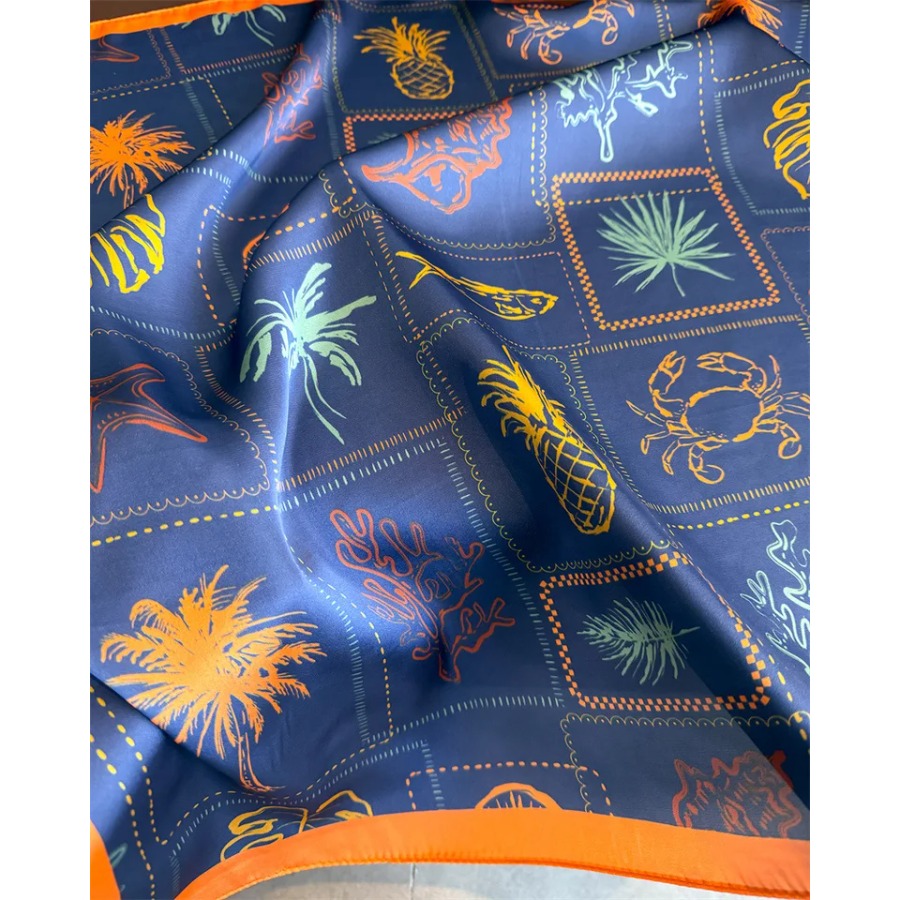 Blue Print Silk Square Scarf W - огляд і ціна Bandana Cotton